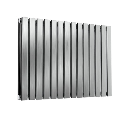 Flox Horizontal Double Radiator - 600mm Tall - Satin Finish - Various Sizes