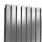 Flox Vertical Double Radiator - 1800mm Tall - Polished Stainless Steel - Various Sizes