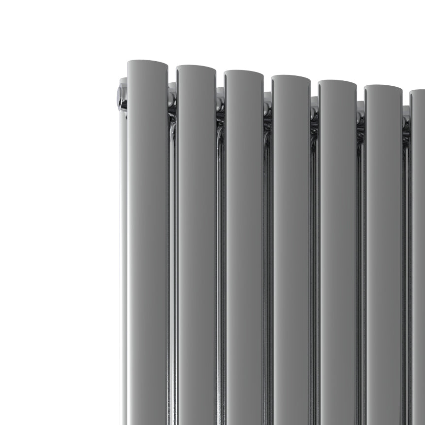 Nerox Vertical Double Radiator - 1800mm Tall - Polished Stainless Steel - Various Sizes