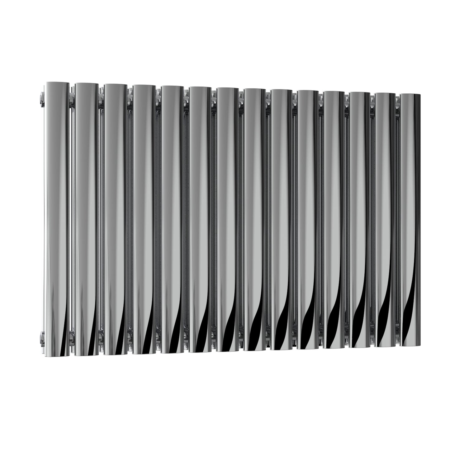 Nerox Horizontal Double Radiator - 600mm Tall - Polished Stainless Steel - Various Sizes