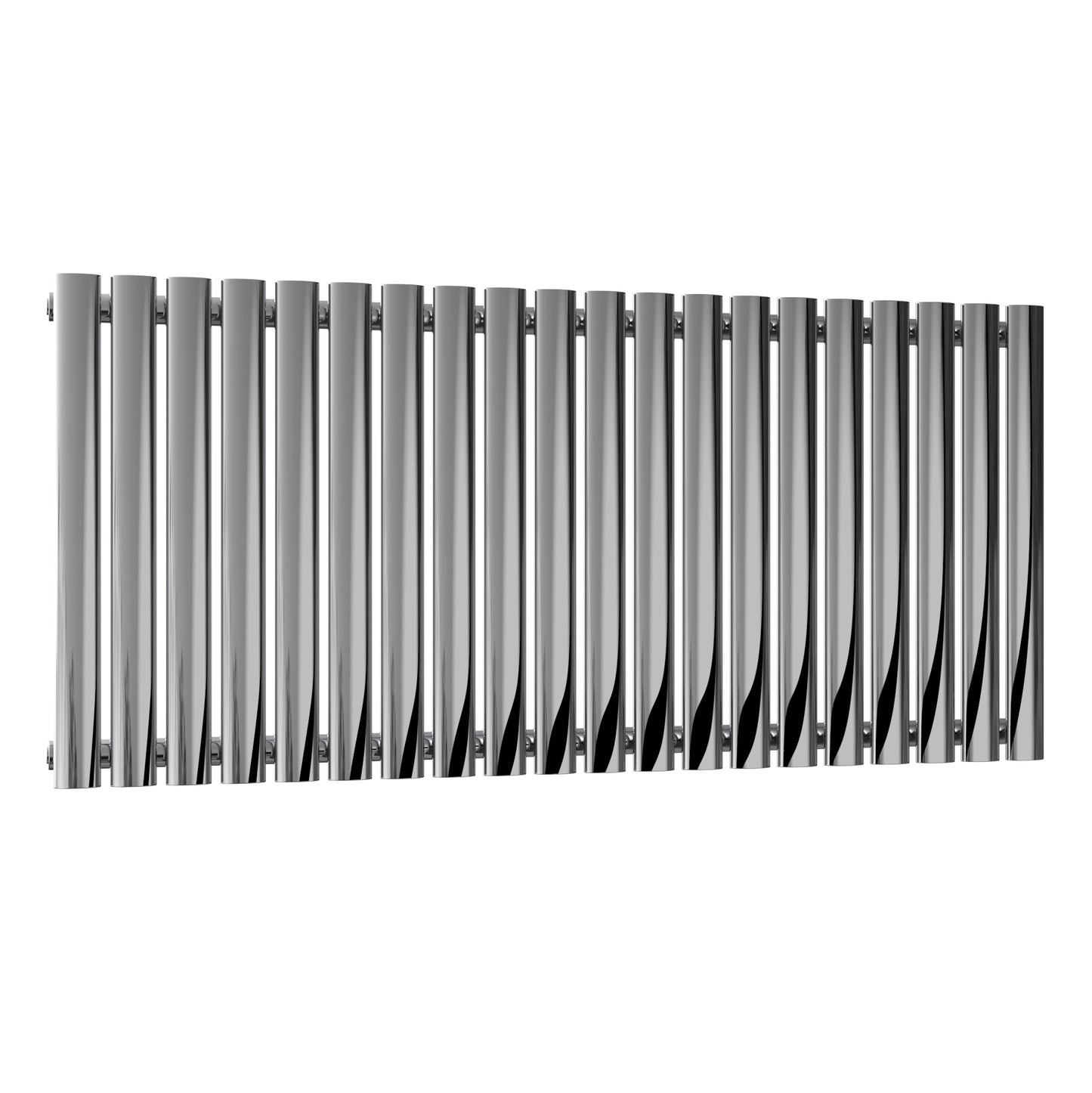 Nerox Horizontal Single Radiator - 600mm Tall - Polished Stainless Steel - Various Sizes