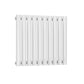 Neval Horizontal Single Aluminium Radiator - 600mm Tall - White - Various Sizes