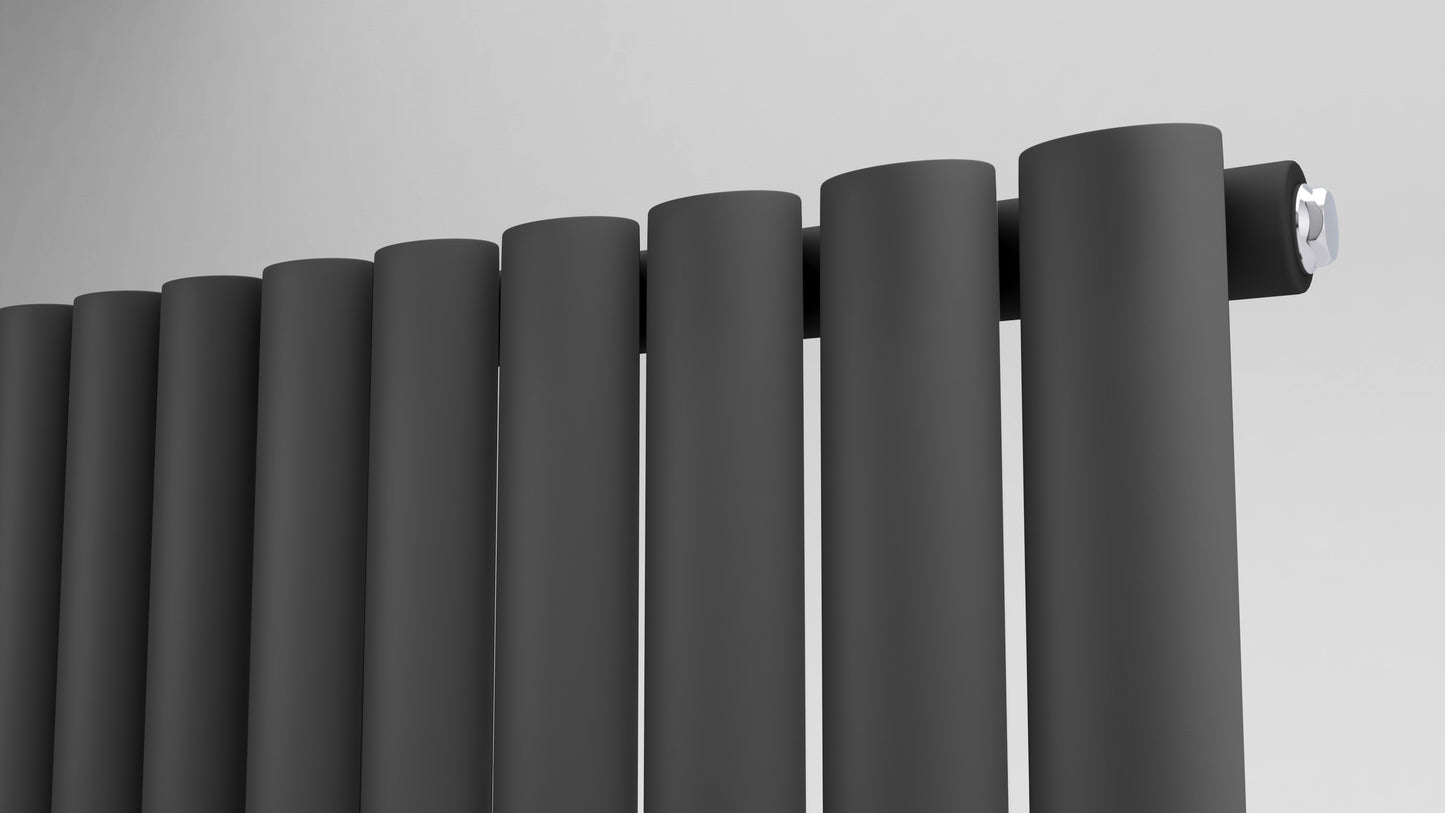 Ovale Horizontal Single Column Radiator - Various Sizes - Anthracite