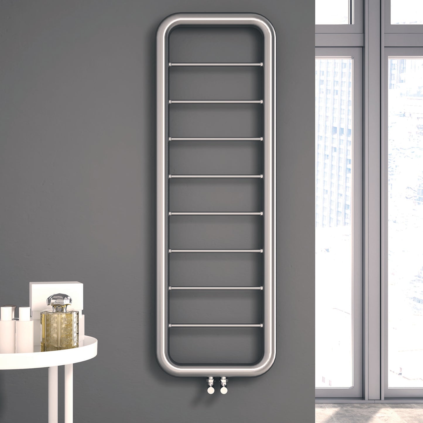 Paros Stainless Steel Heated Towel Rail - Various Colours + Sizes