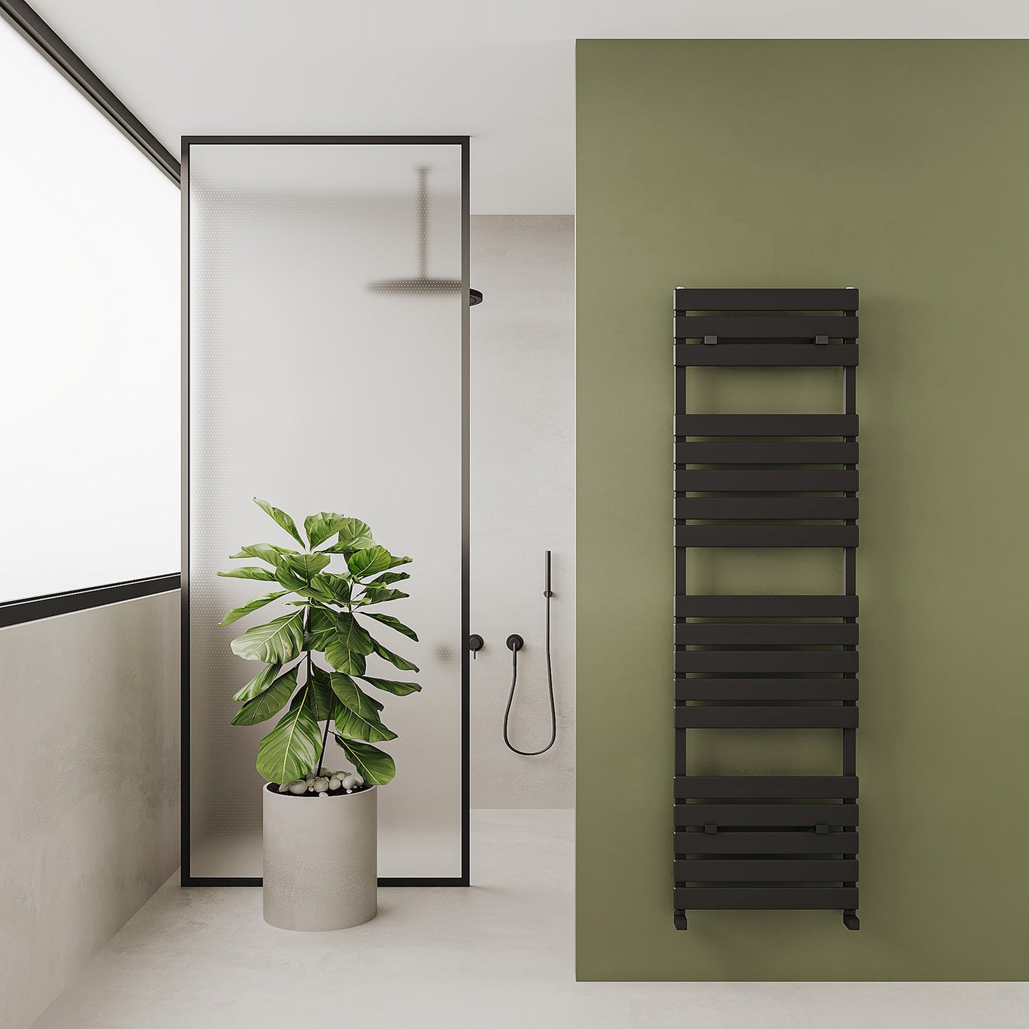 Plata Bath Single Aluminium Heated Towel Rail - Various Colours + Sizes