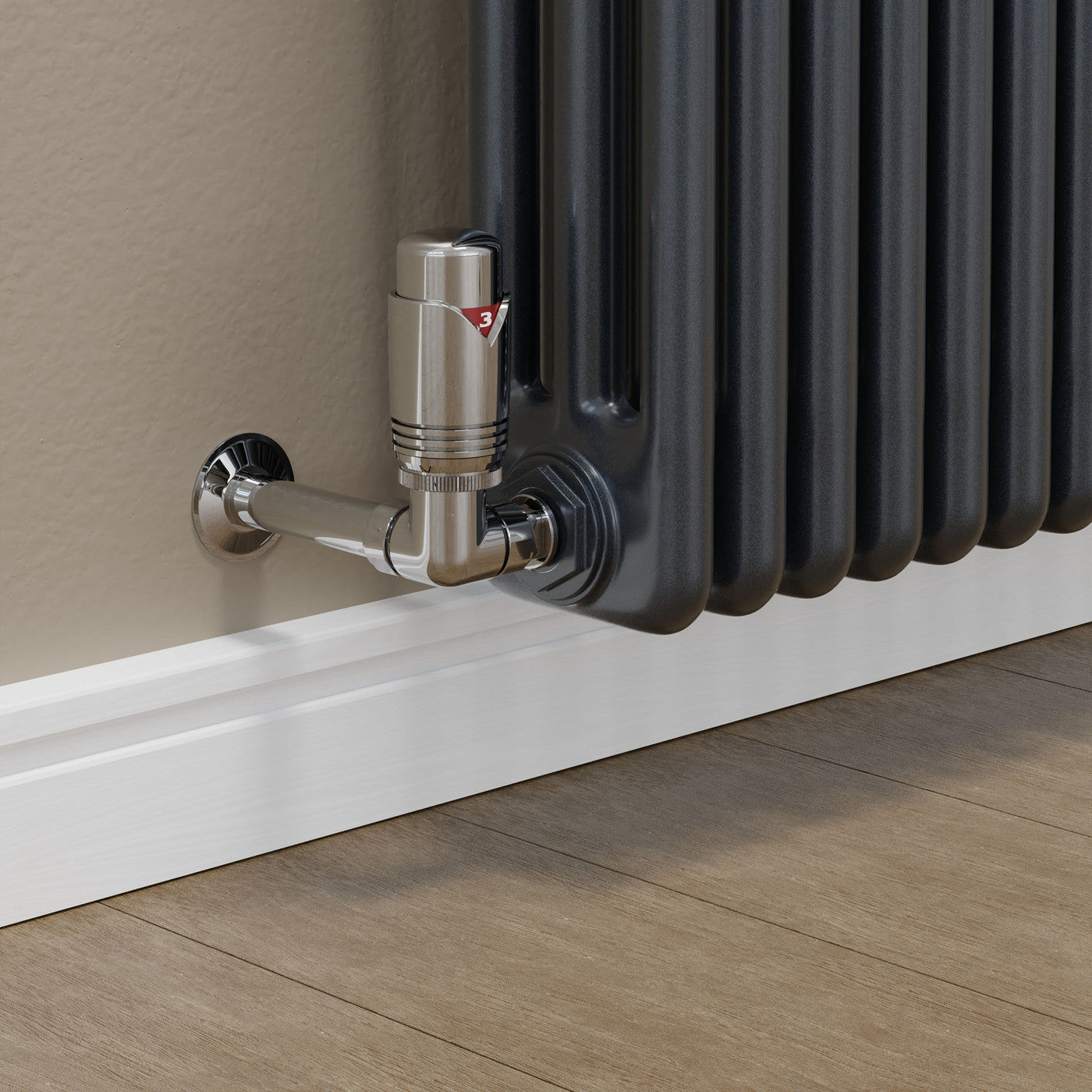 Realm Thermostatic Radiator Valve Corner - Chrome