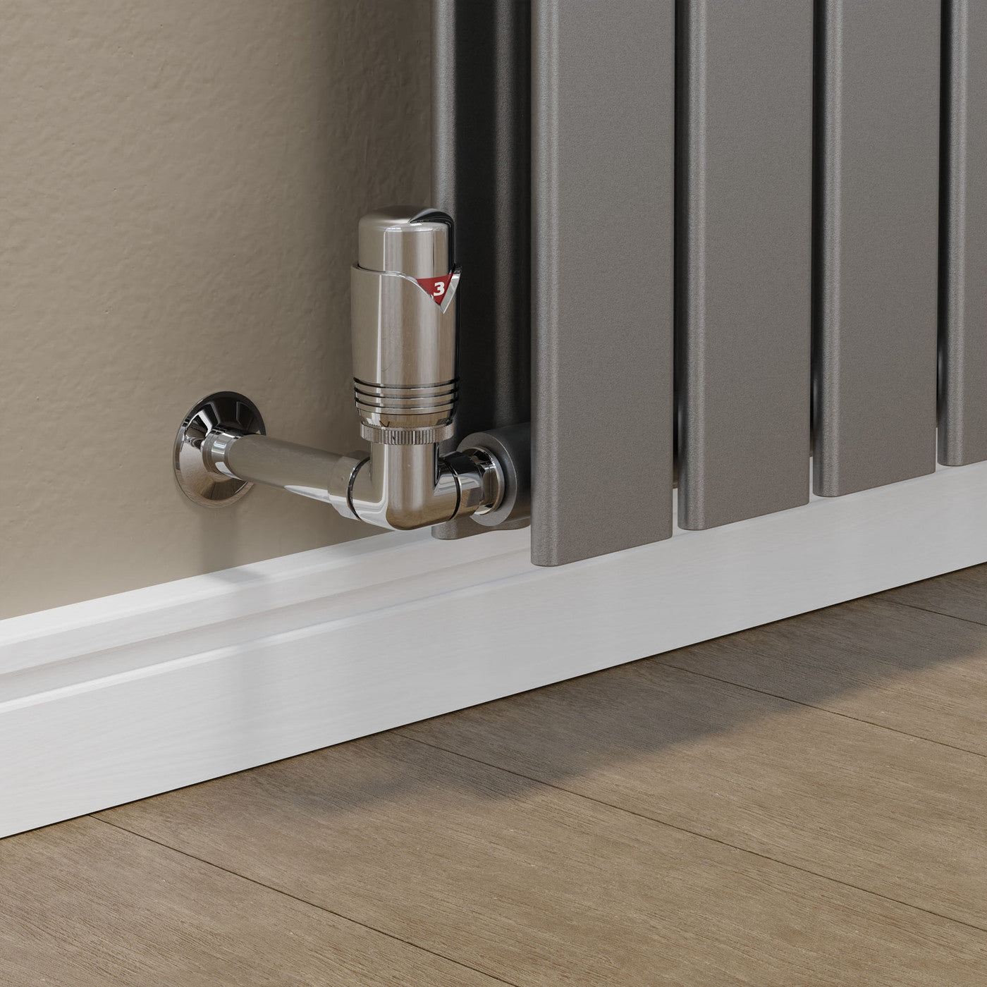 Realm Thermostatic Radiator Valve Corner - Chrome