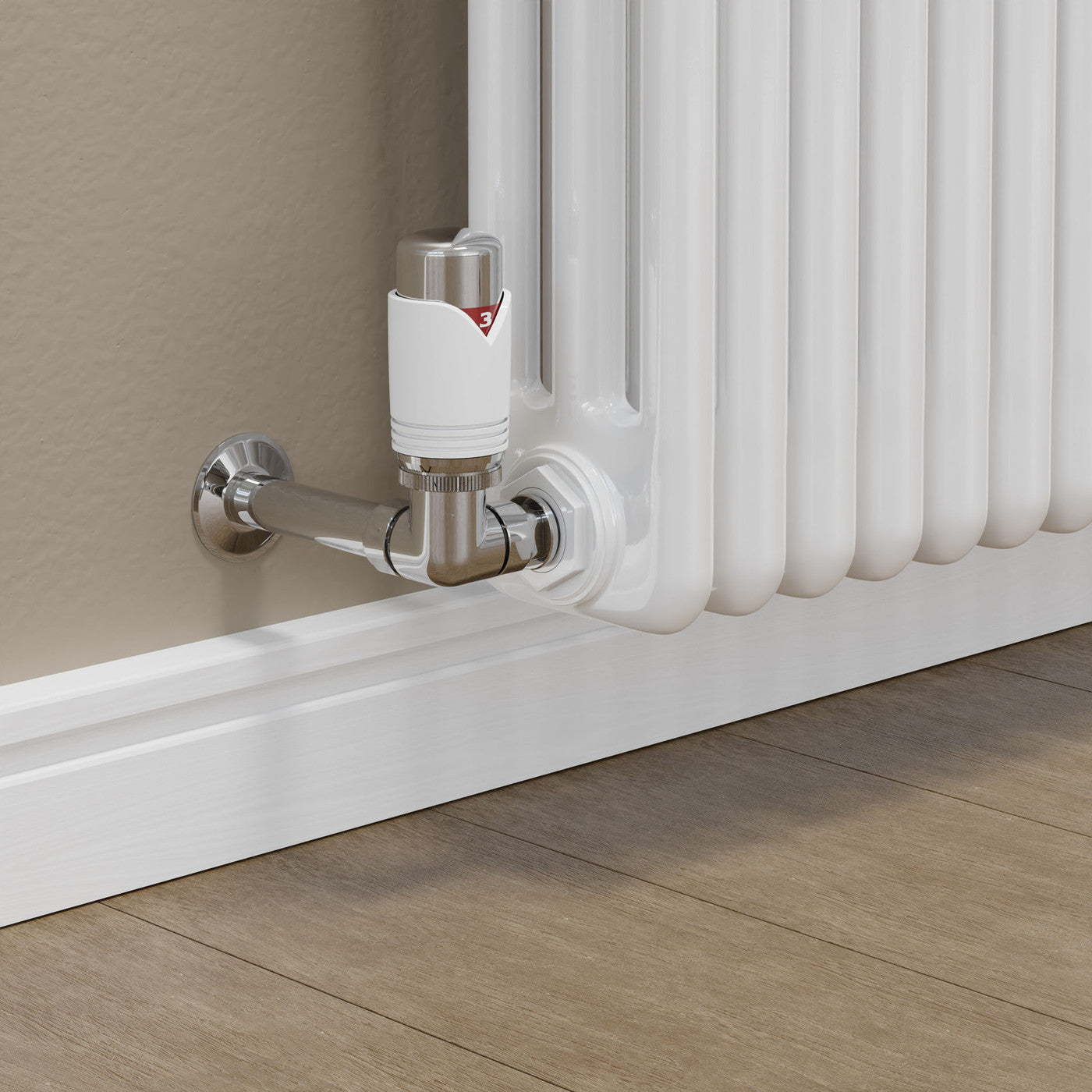 Realm Thermostatic Radiator Valve Corner - White/Chrome