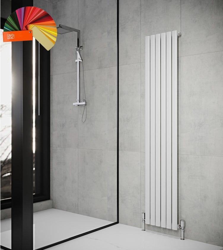 Single Colour Radiator Ovale Vertical Single Column Radiator - Various Sizes - Bespoke Colour ...