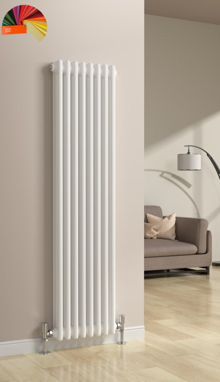 Kolom Vertical Two Column Radiator - Various Sizes - Bespoke Colours ...