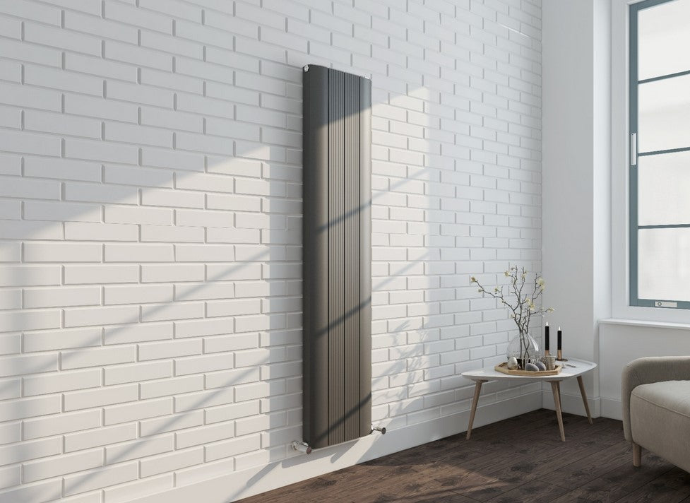 Raiden Vertical Double Aluminium Radiator - Various Sizes - Anthracite