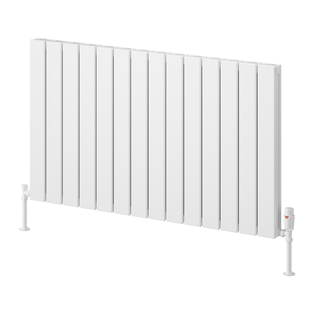 Piatto Horizontal Double Aluminium Radiator - White - Various Sizes