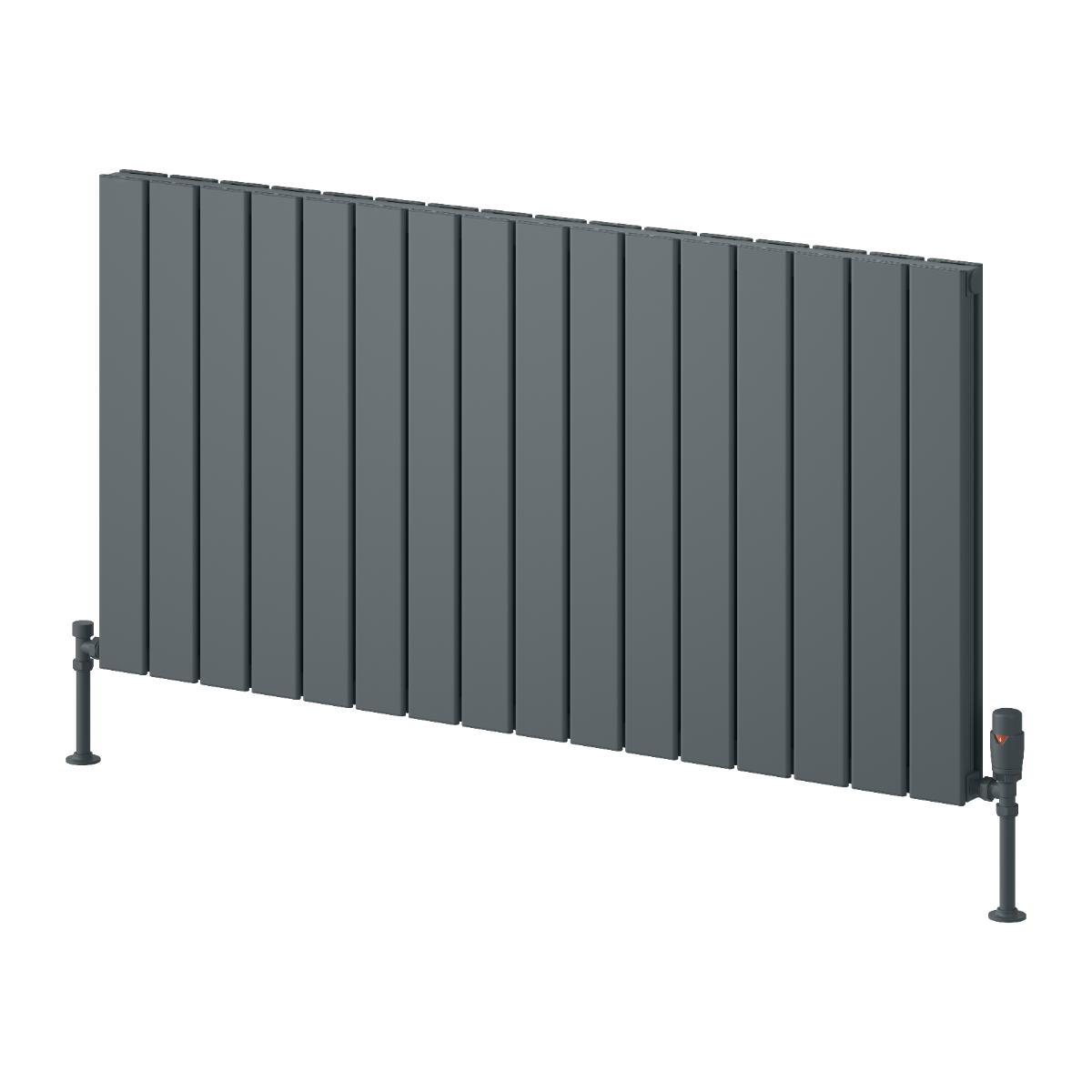 Piatto Horizontal Double Aluminium Radiator - Anthracite - Various Sizes