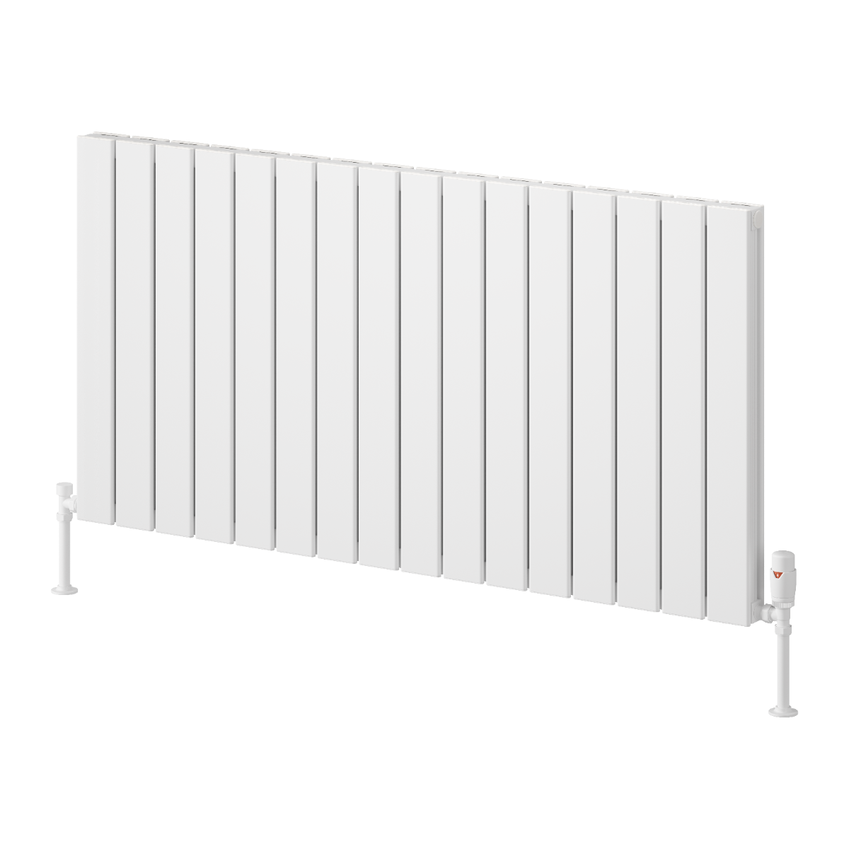 Piatto Horizontal Double Aluminium Radiator - White - Various Sizes