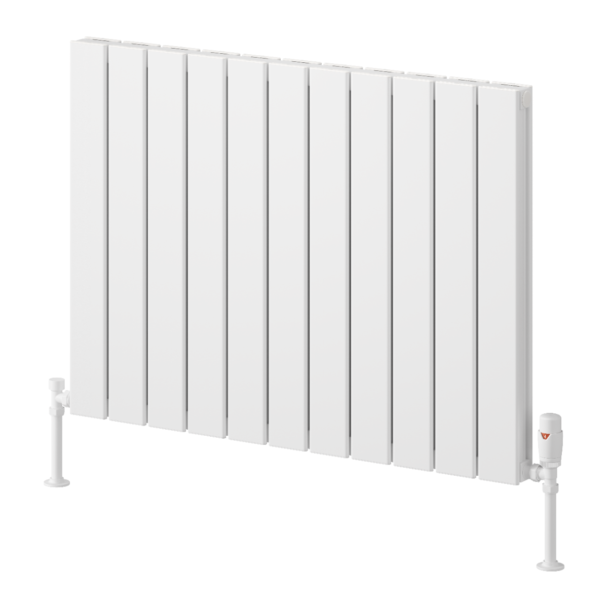 Piatto Horizontal Double Aluminium Radiator - White - Various Sizes