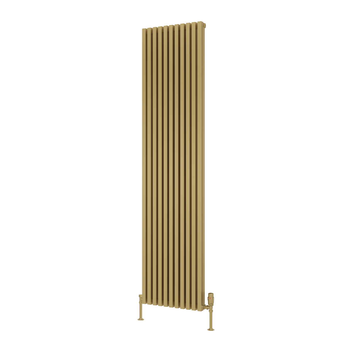 Albano Vertical Aluminium Radiator - Brass - Various Sizes