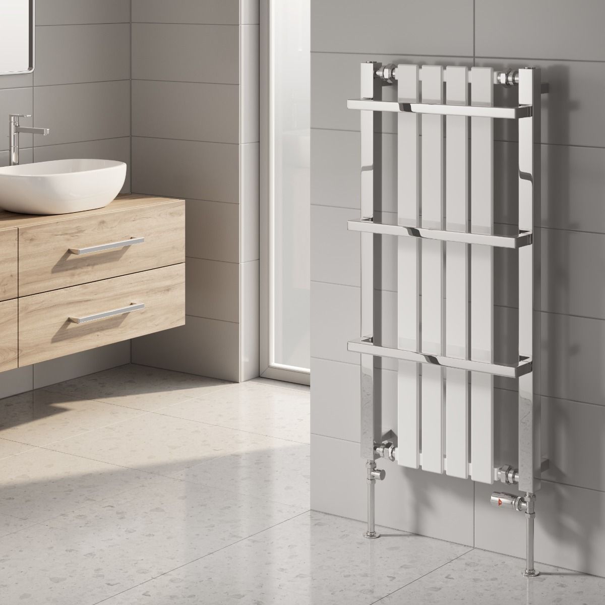 Ashen Mild Steel Towel Rail - White - Various Sizes
