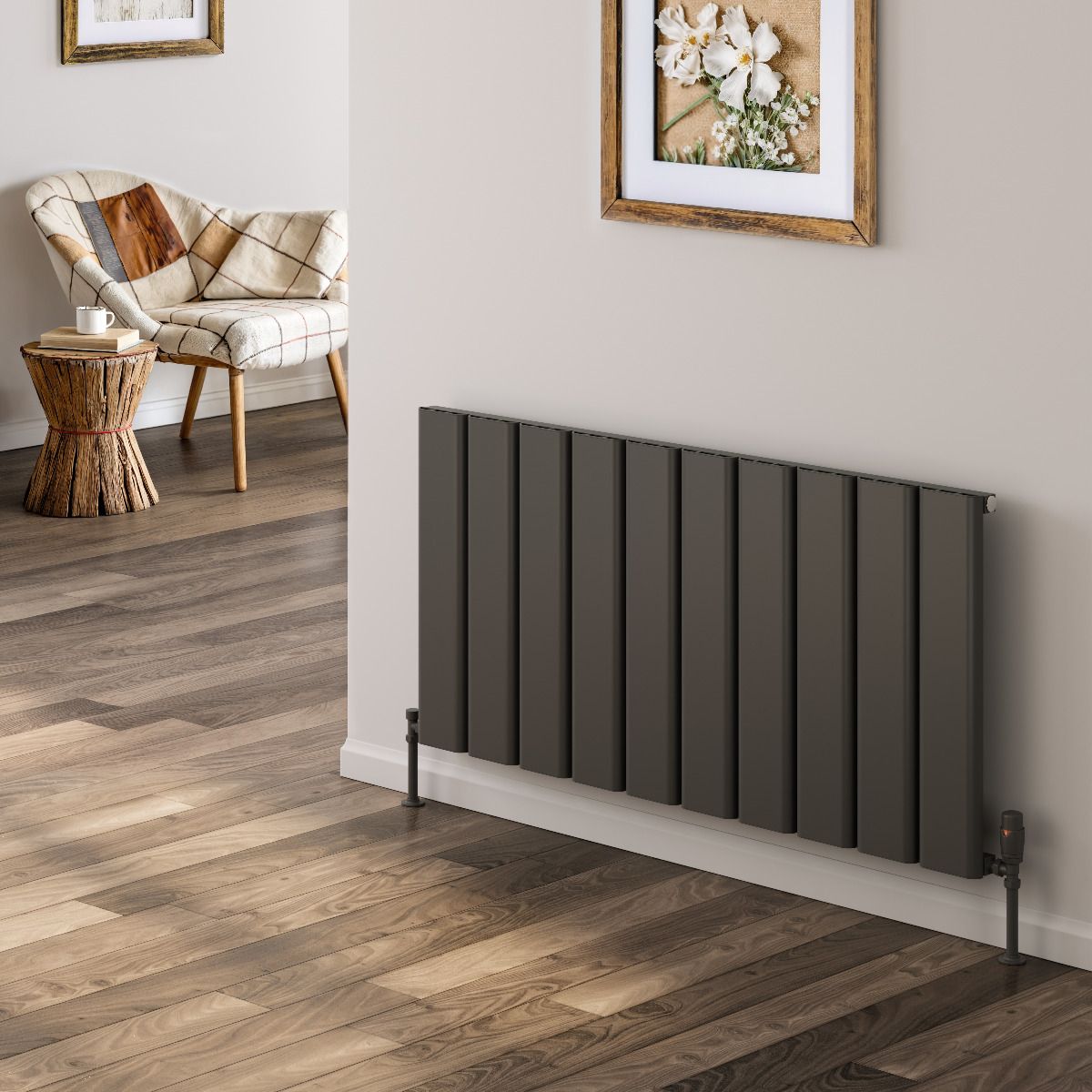 Caldaro Horizontal Aluminium Radiator - Anthracite - Various Sizes
