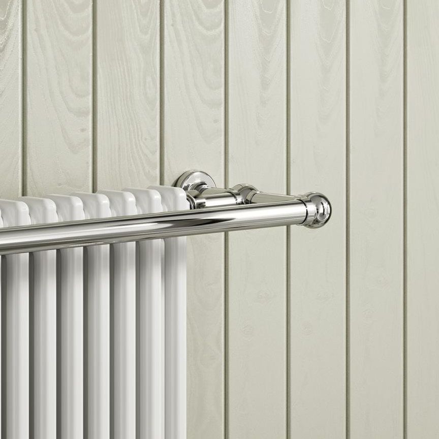 Camden Column Heated Towel Rail Radiator - White/Chrome - Various Sizes