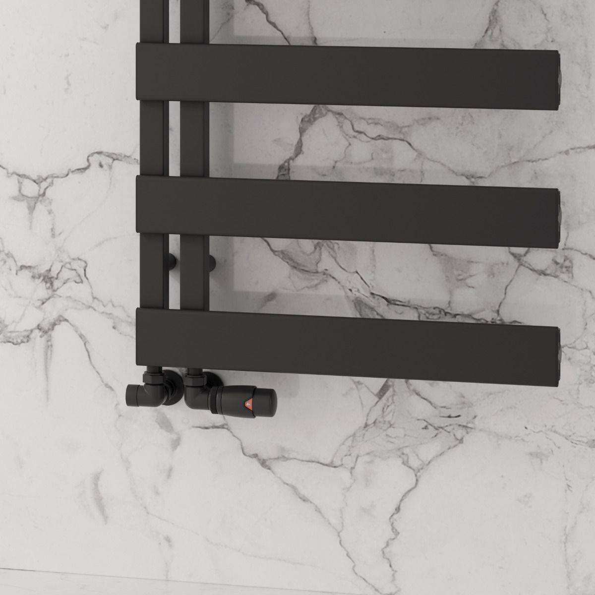 Carpena Aluminium Towel Rail - Black- Various Sizes