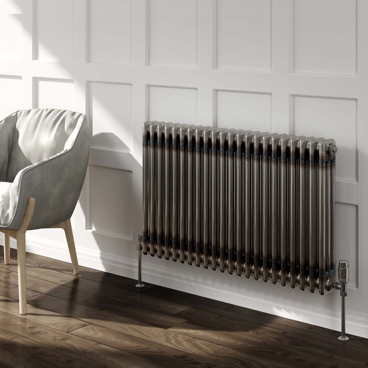 Colona Horizontal Three Column Radiator - Anthracite - Various Sizes
