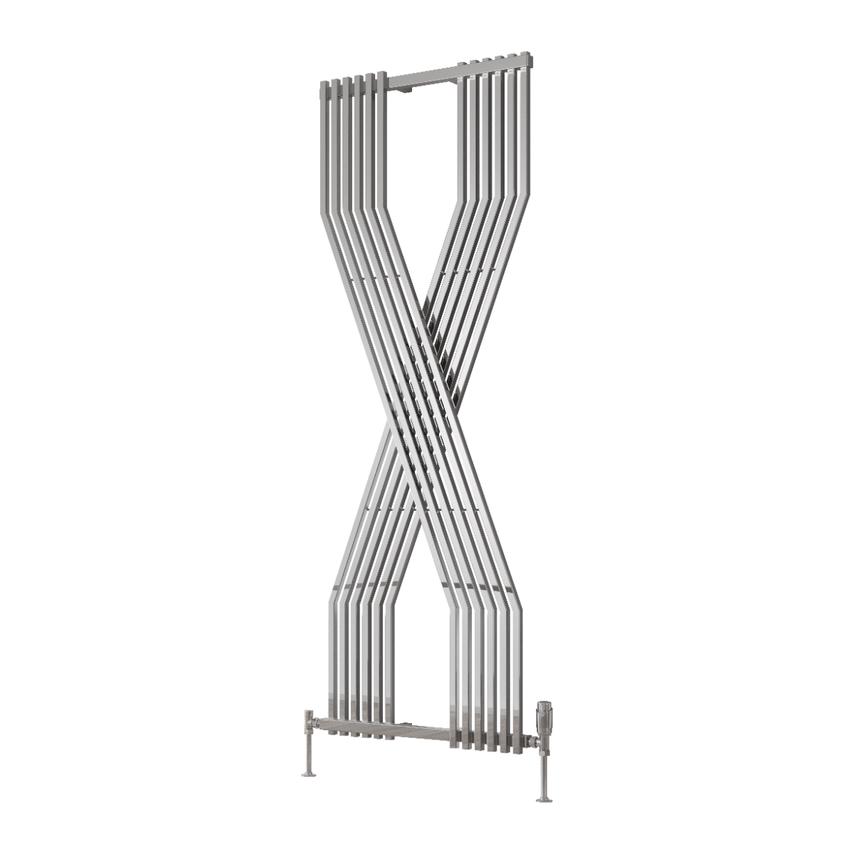 Reina Coredo Modern X Shaped Vertical Designer Radiator - Chrome