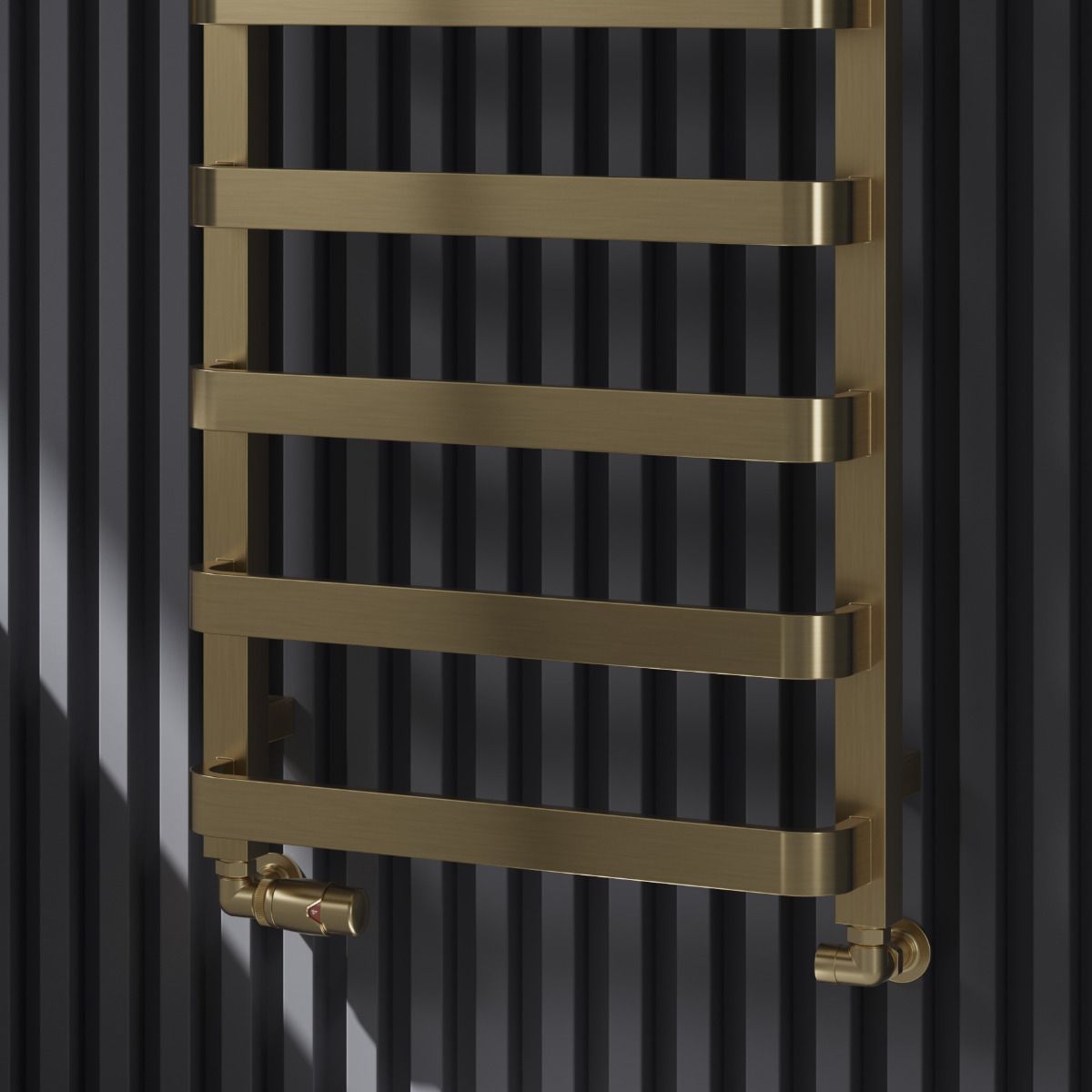Flora Mild Steel Towel Rail - Brushed Brass - Various Sizes