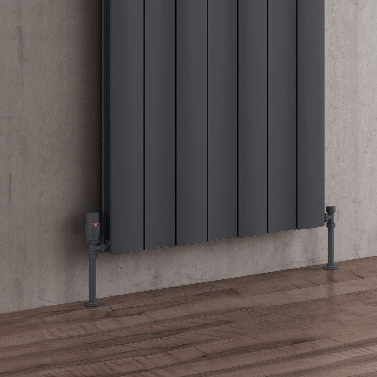 Gio Vertical Single Aluminium Radiator - Anthracite - Various Sizes