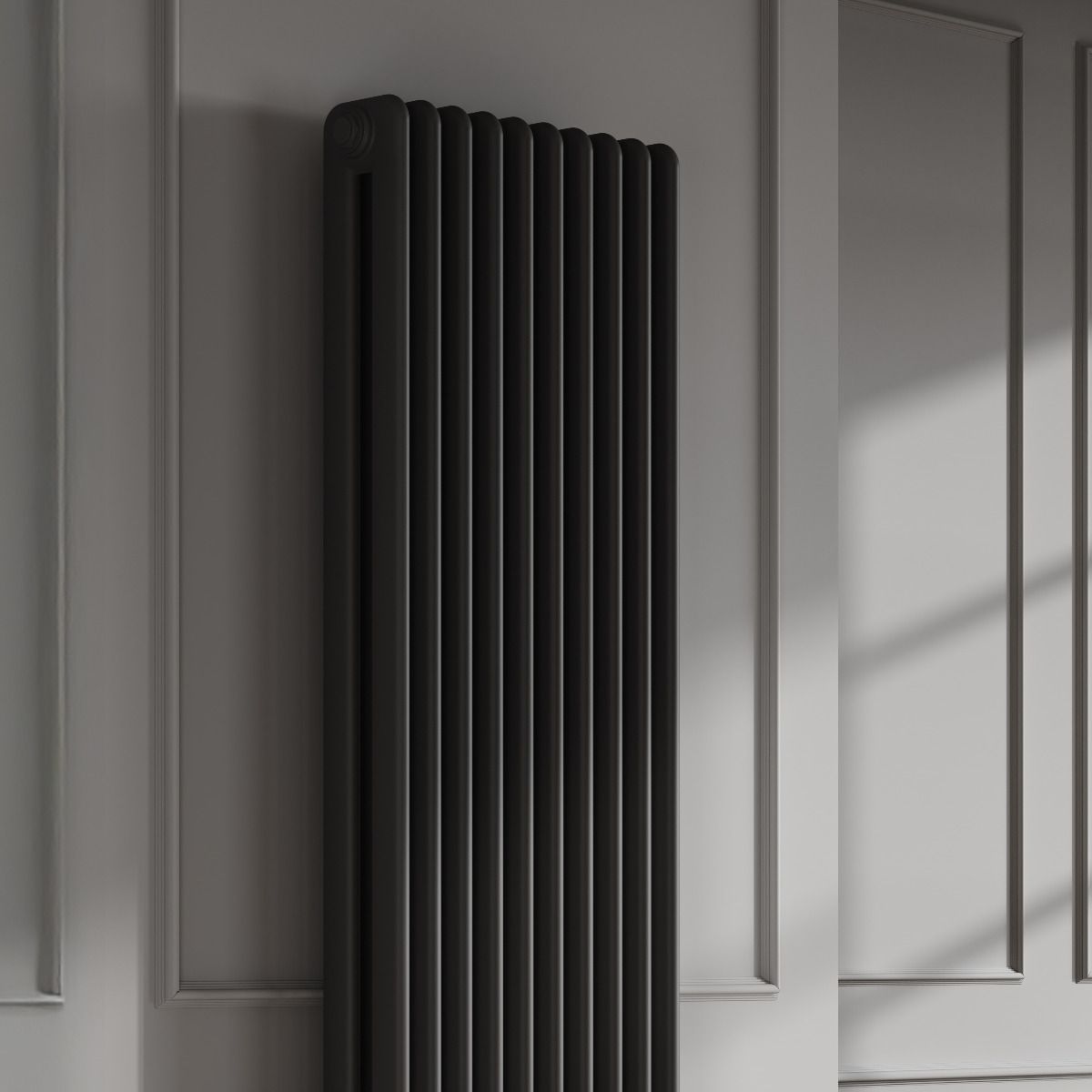 Hedingham Vertical Mild Steel Radiator - Black - Various Sizes