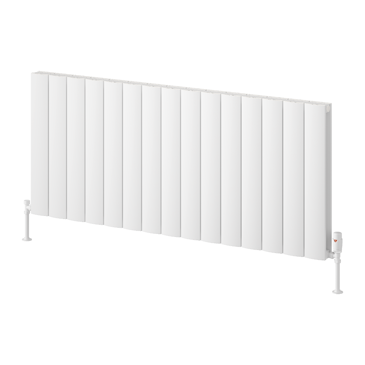 Loco Horizontal Double Aluminium Radiator - White - Various Sizes
