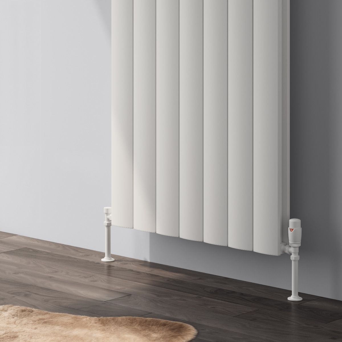 Loco Vertical Double Aluminium Radiator - White - Various Sizes