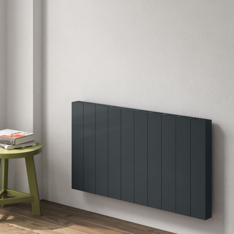 Nika Horizontal Electric Aluminium Radiator - Various Sizes - Anthracite