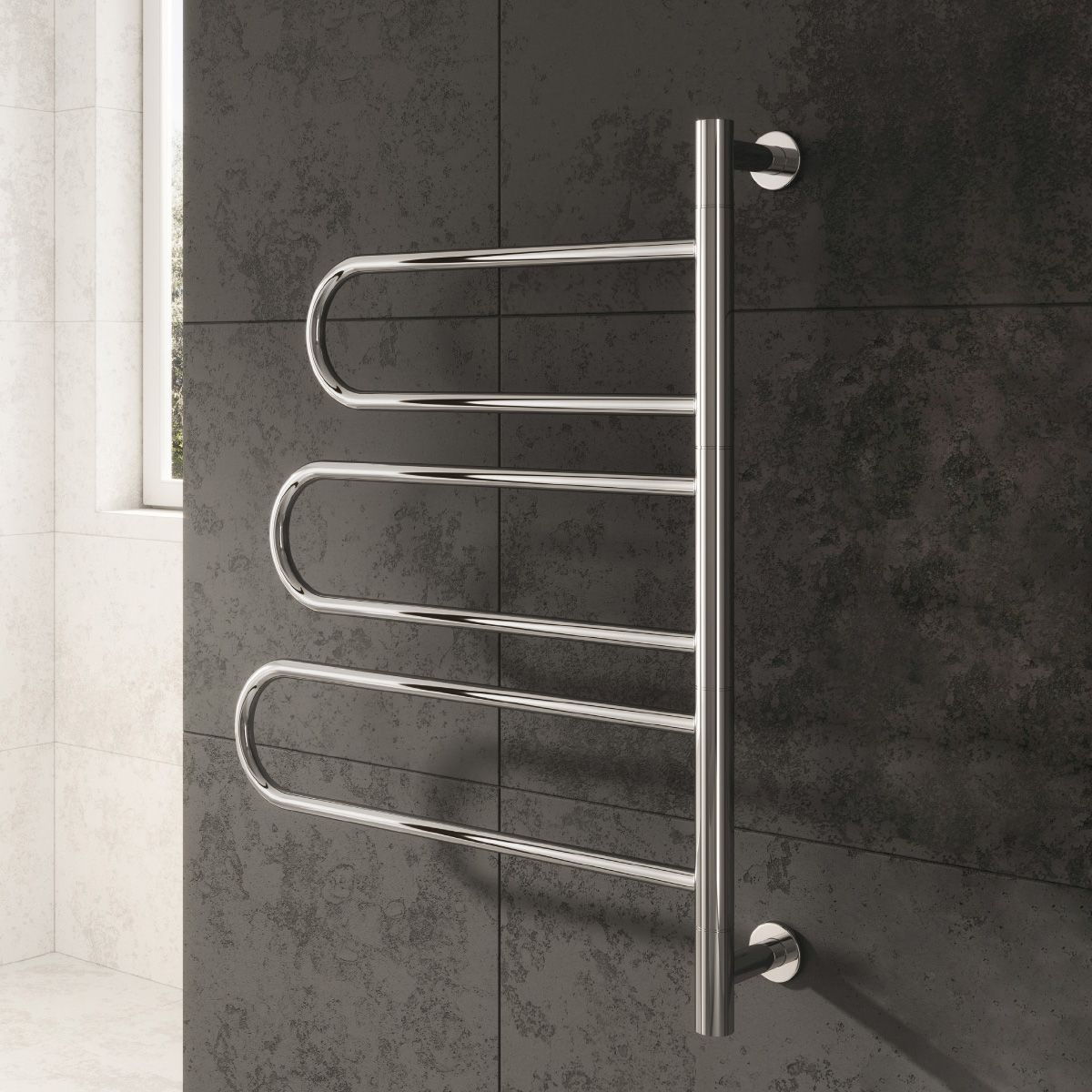 Orne Electric Stainless Steel Heated Towel Rail - Polished Stainless Steel