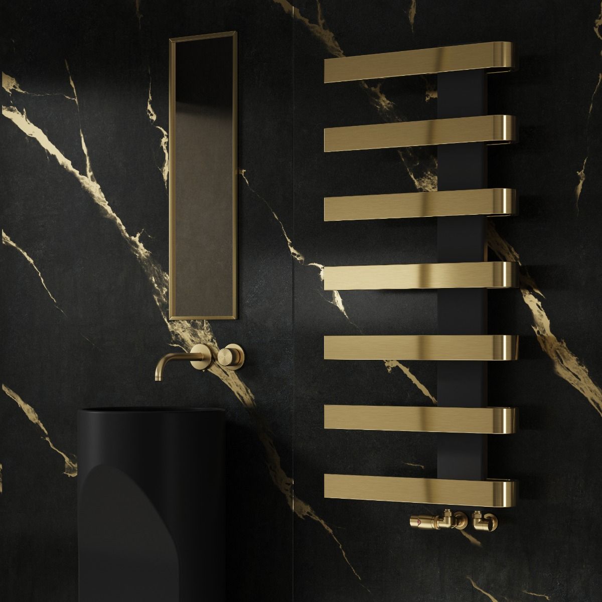 Panaro Mild Steel Towel Rail - Brushed Brass - Various Sizes