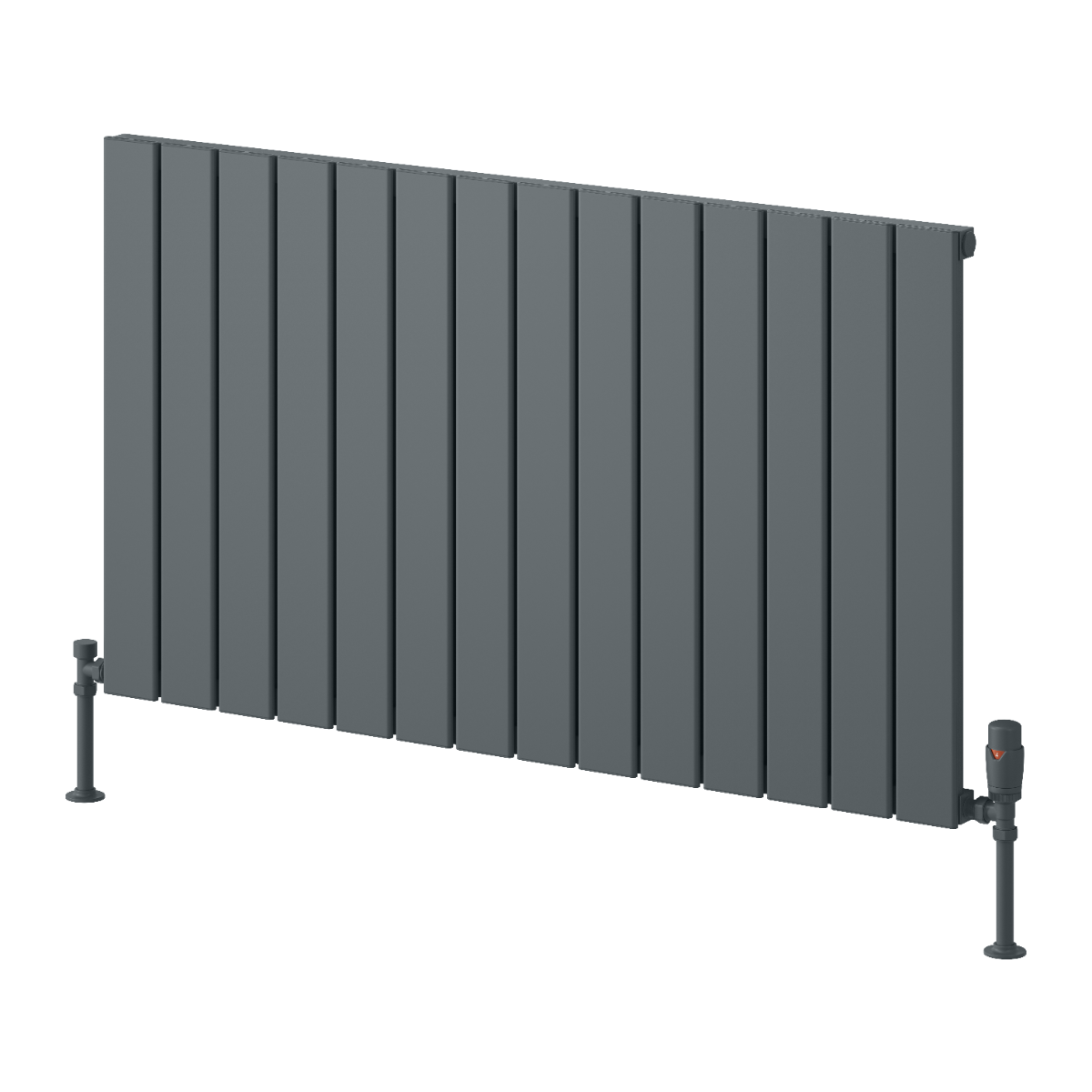 Piatto Horizontal Single Aluminium Radiator - Anthracite - Various Sizes