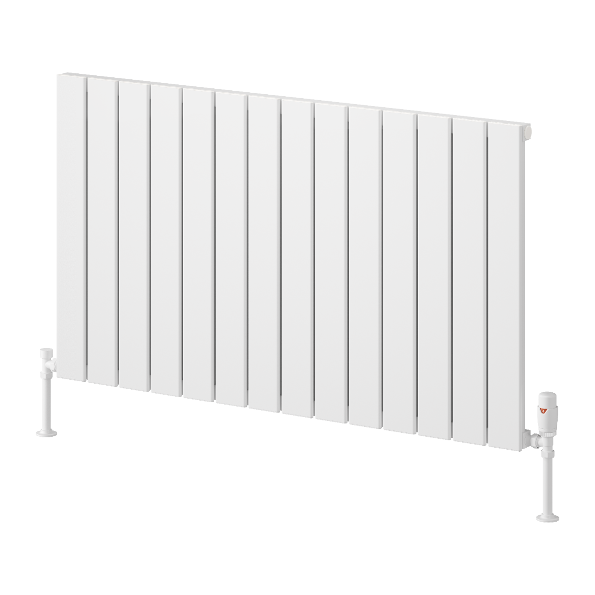 Piatto Horizontal Single Aluminium Radiator - White - Various Sizes