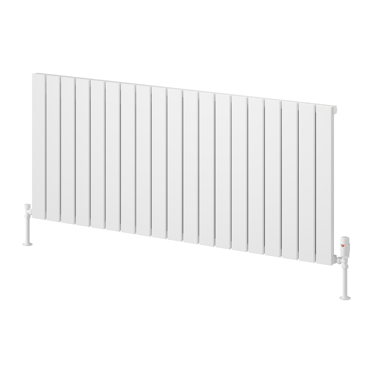 Piatto Horizontal Single Aluminium Radiator - White - Various Sizes