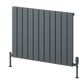 Piatto Horizontal Single Aluminium Radiator - Anthracite - Various Sizes