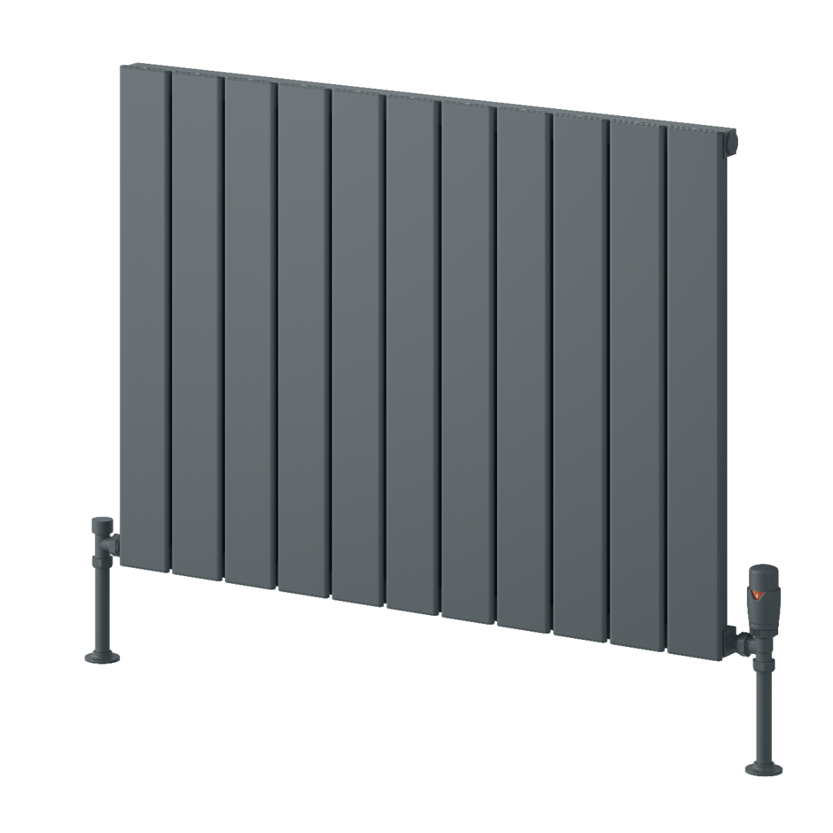 Piatto Horizontal Single Aluminium Radiator - Anthracite - Various Sizes
