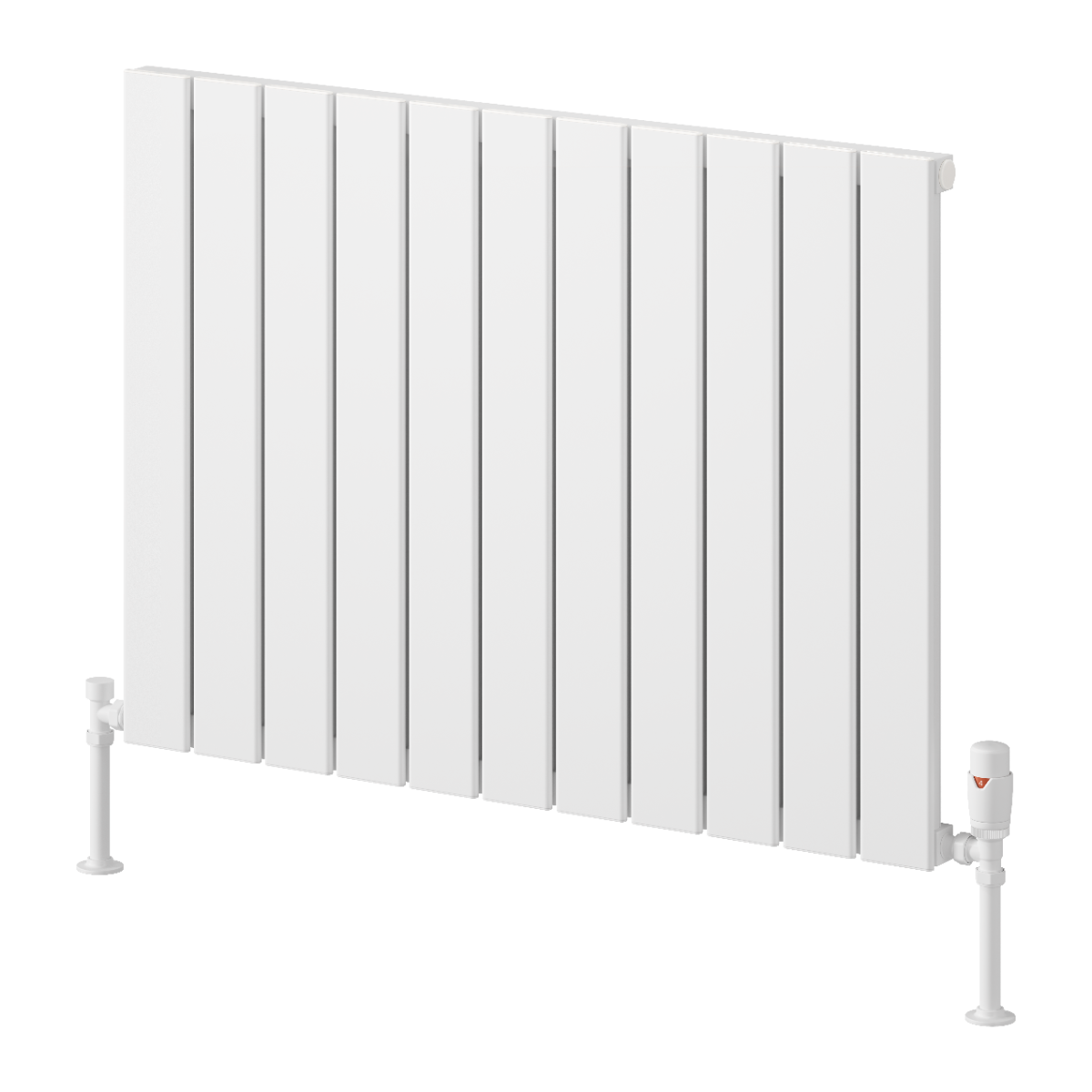 Piatto Horizontal Single Aluminium Radiator - White - Various Sizes
