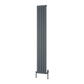 Piatto Vertical Single Aluminium Radiator - Anthracite - Various Sizes