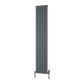 Piatto Vertical Single Aluminium Radiator - Anthracite - Various Sizes
