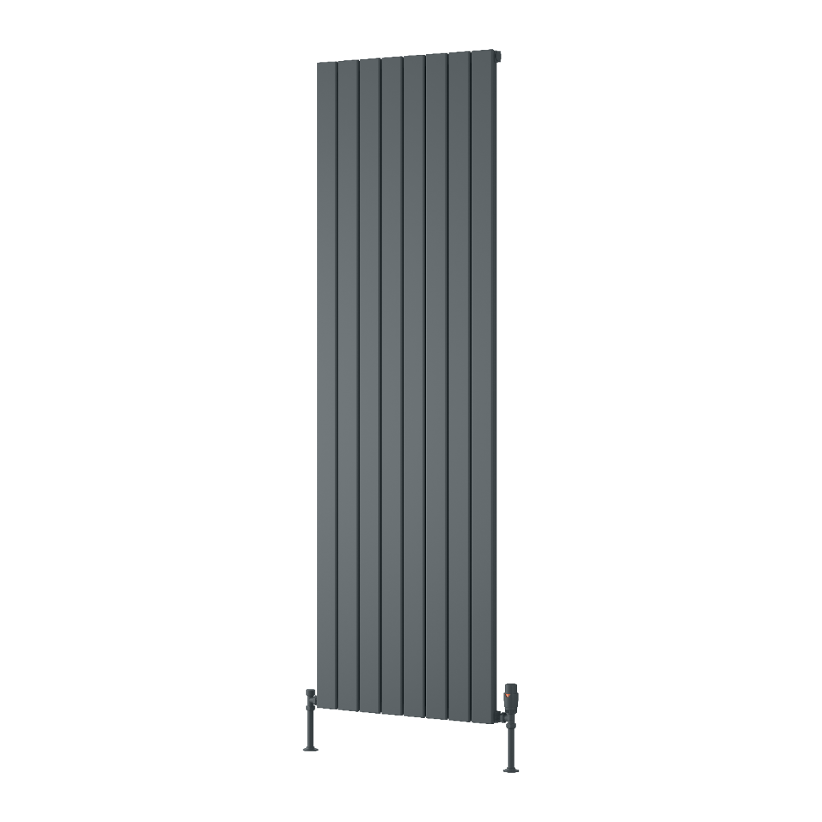 Piatto Vertical Single Aluminium Radiator - Anthracite - Various Sizes