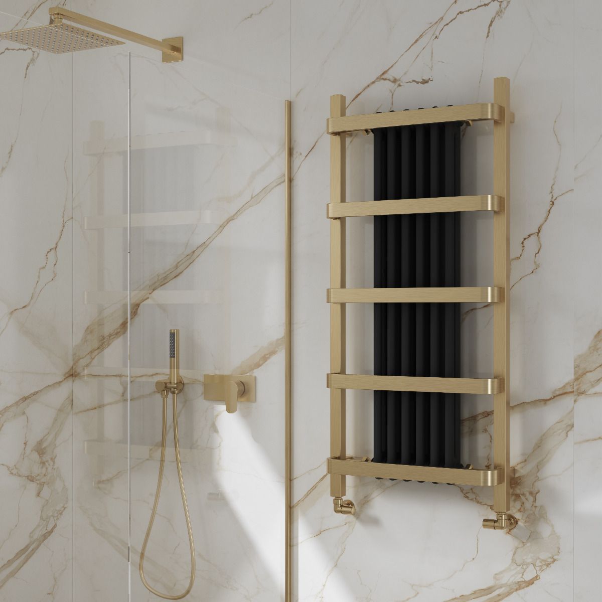 Regina Mild Steel Towel Rail - Brushed Brass - Various Sizes