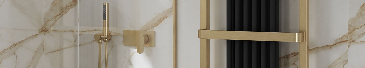 Regina Mild Steel Towel Rail - Brushed Brass - Various Sizes