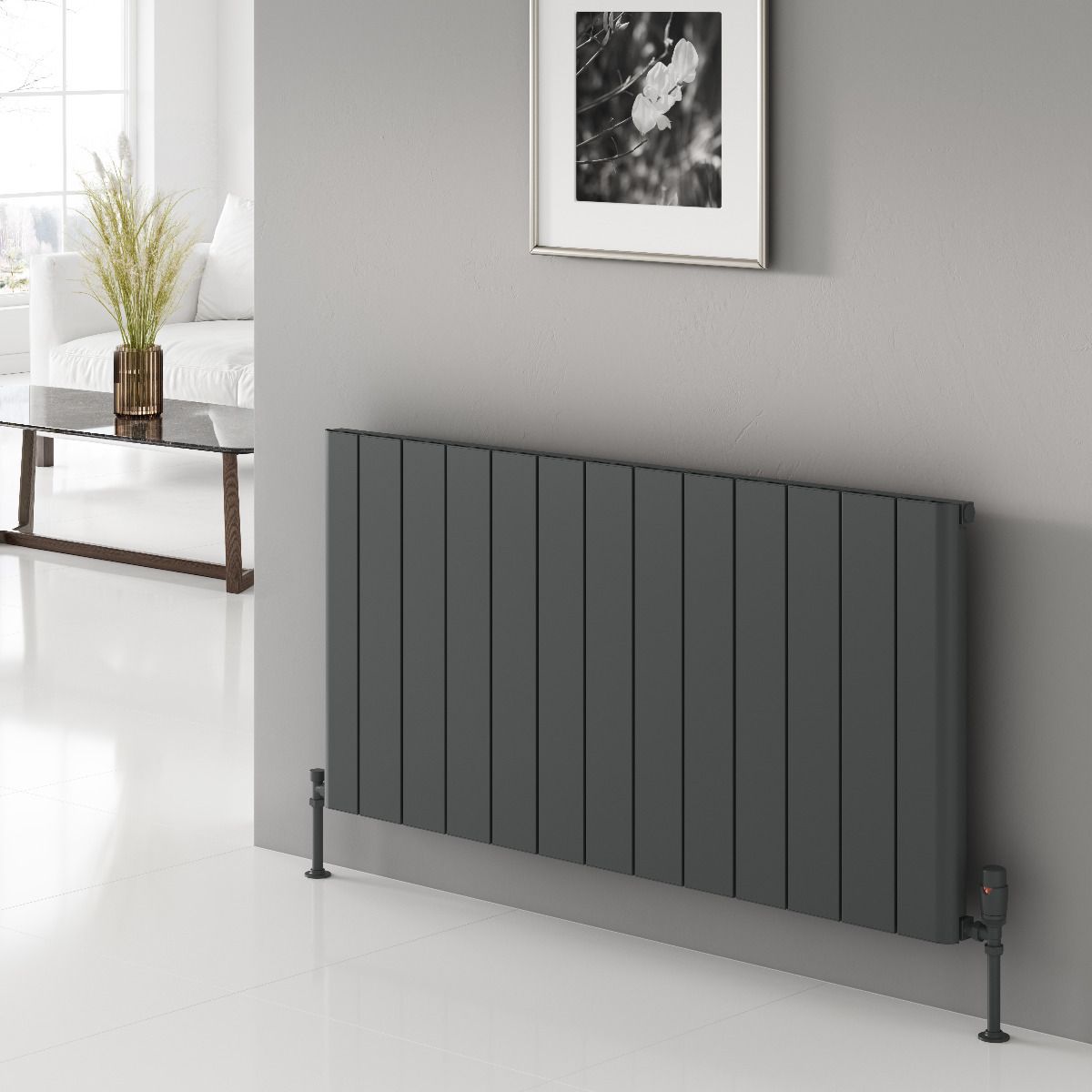 Resia Horizontal Aluminium Radiator - Anthracite - Various Sizes