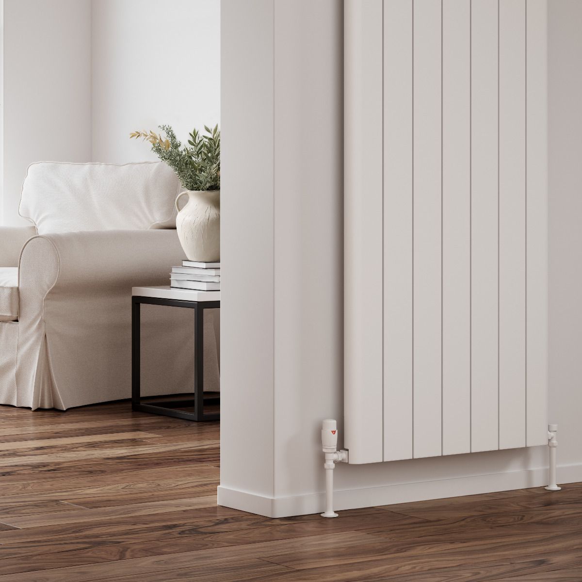 Resia Vertical Single Aluminium Radiator - White - Various Sizes