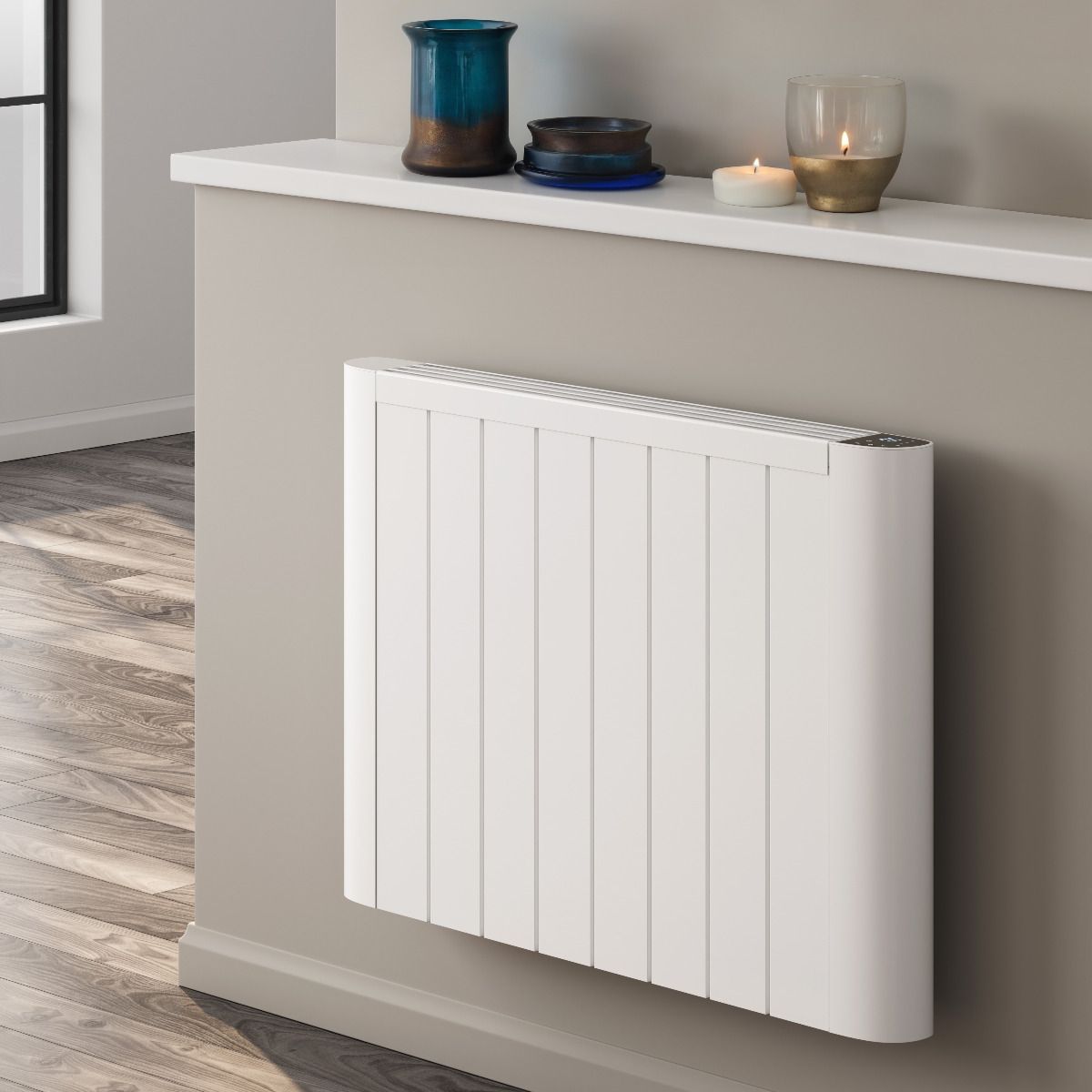 Serre Horizontal Electric Aluminium Radiator - Various Sizes - White