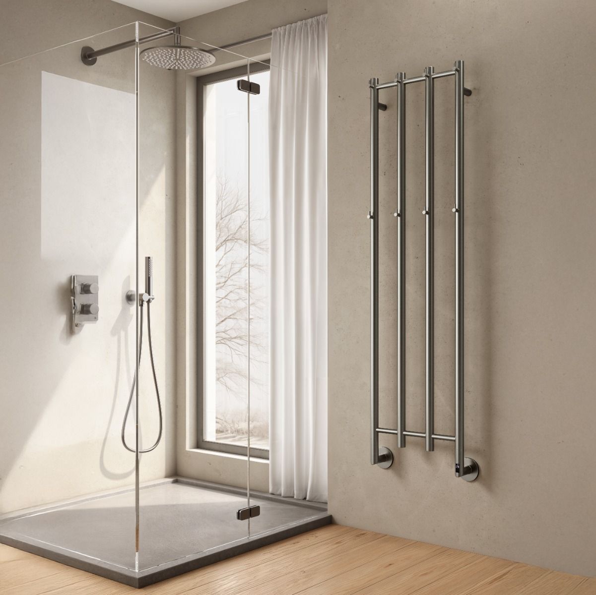 Solara Electric Stainless Steel Heated Towel Rail - Various Colours