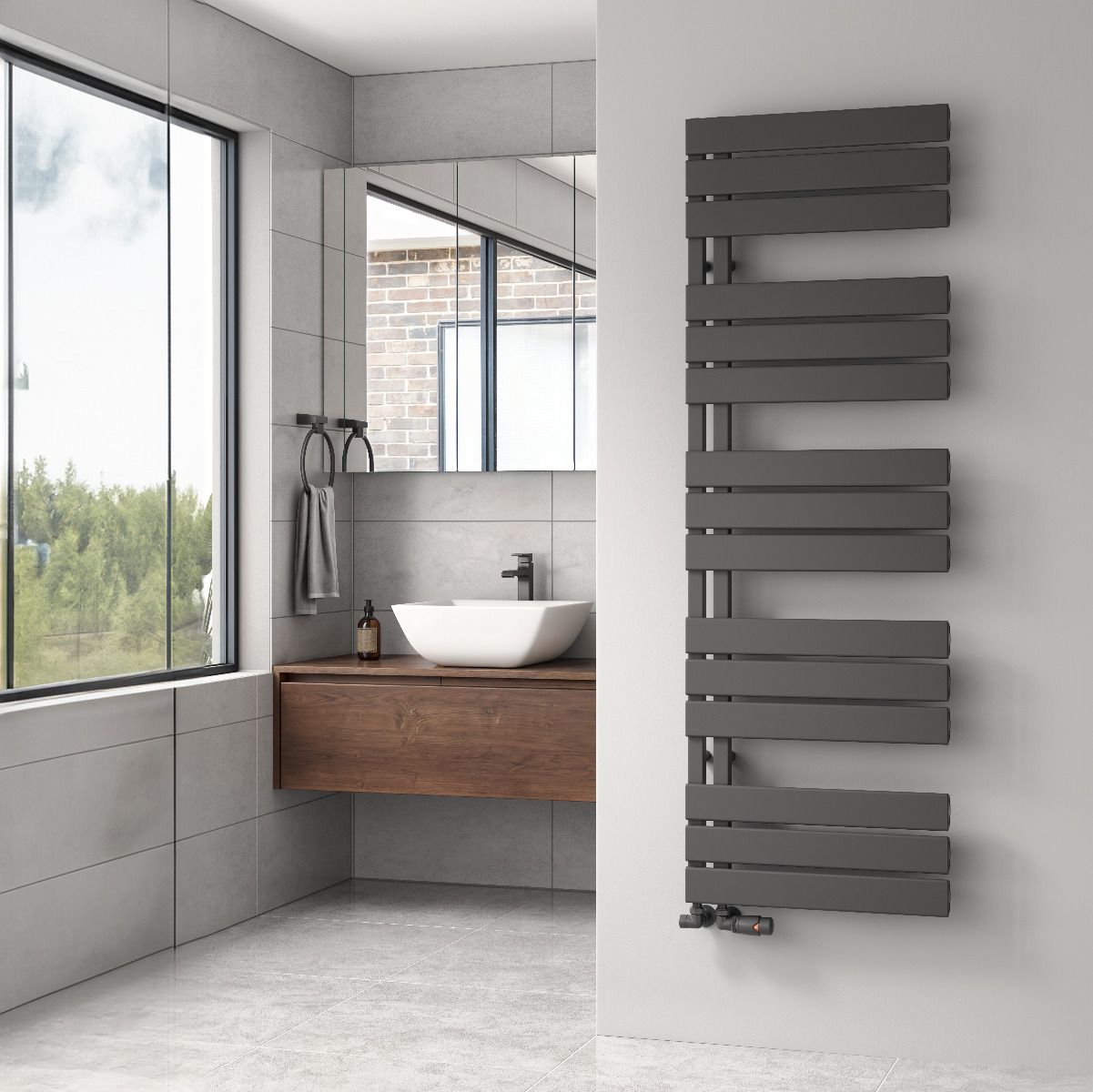 Vada Aluminium Towel Rail - Anthracite - Various Sizes